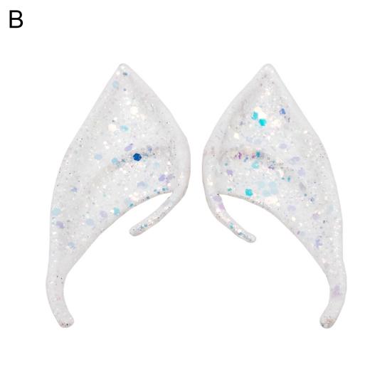 1 пара эльфийских ушей, высокая имитация, гибкие, с заостренным кончиком, светящиеся, с блестками, реквизит для косплея, латексные, для костюма на Хэллоуин, вечеринку, сказочные уши для фестиваля
