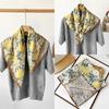 Двусторонний двухцветный шелковый шарф в елочку, женский высококачественный шарф с принтом листьев масляной живописи, маленький квадратный шарф, на заказ