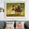 DIY Круглый Алмазный Портрет Картина Ковбои Обучение Лошади Вышивка Крестом Домашний Декор Уникальный
