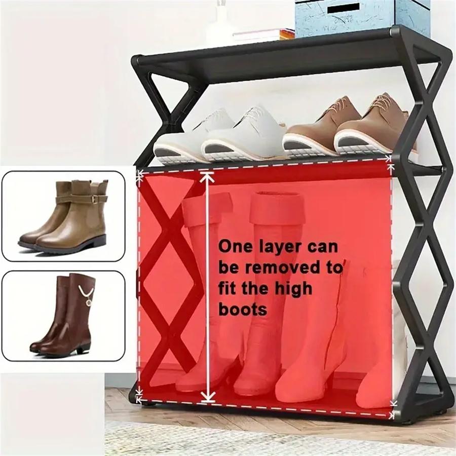 X-shaped Shoe Rack Multi-functional Assembled Shoe Cabinet Household Dust-proof Storage Shoe Rack