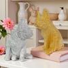 Bulldog Statue Sitting Bulldog Figurine French Dog Statue Resin Animal Figurines Home Decorations for Indoor Outdoor Office