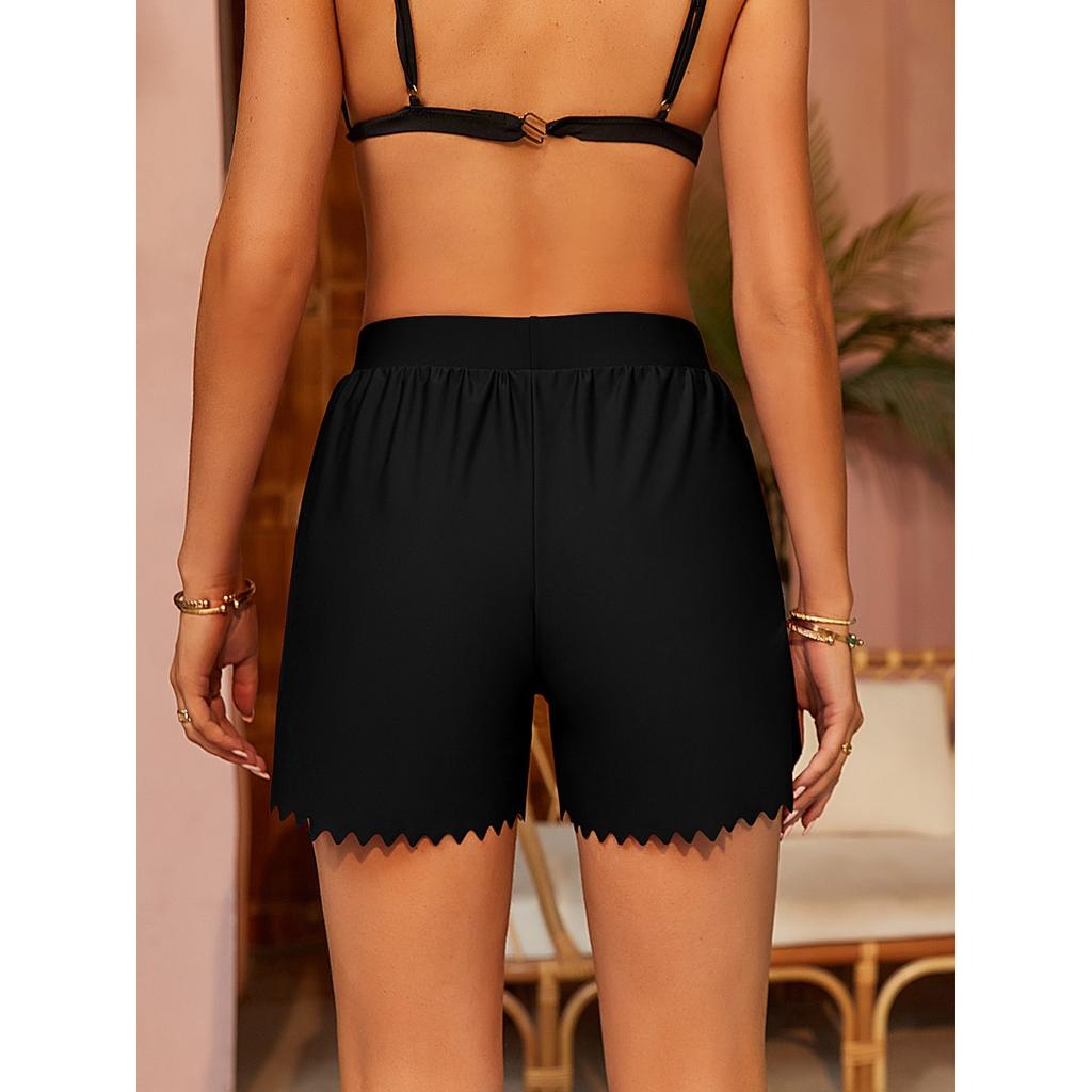 CHARMLEAKS Женские спортивные плавки, женские шорты бикини для мальчиков, узкие шорты для плавания с изогнутыми краями, купальник снизу