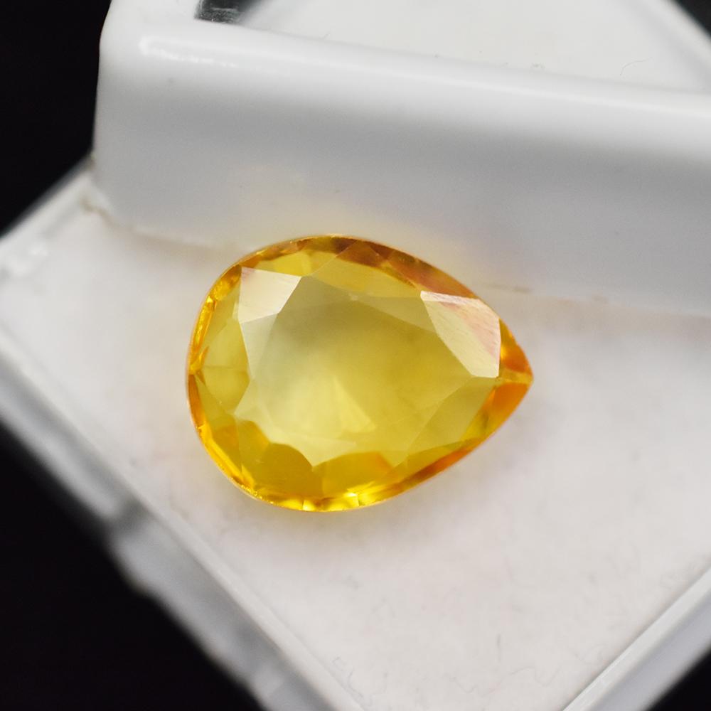 4.80 Ct NATURAL Yellow Sapphire Pendant Size Pear Cut Loose Gemstone