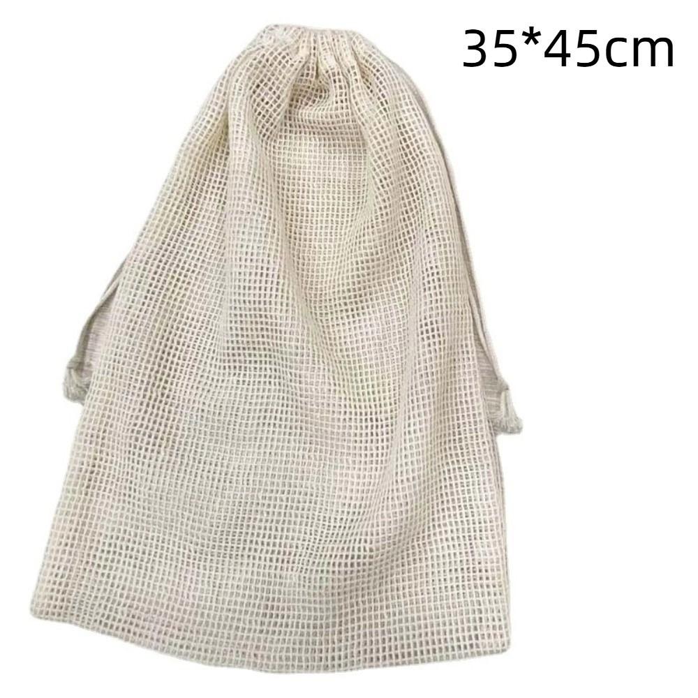 Reusable Cotton Mesh Bag Light Weight Drawstring Bag New Mesh Shopping Bag  Fruit Storage