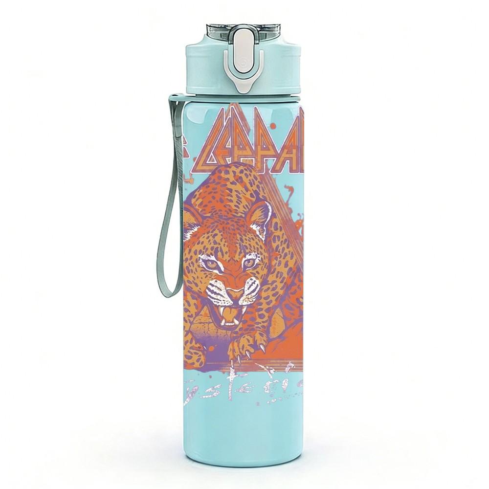 1PC Purple Triangle Logo 750ml sports water bottle leakproof straw lid outdoor office home