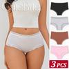 3Pcs/Set Women's Seamless Cotton Briefs Women Panties Solid Color Breathable Underwear Female Low Waist Soft Lingerie S-XXL