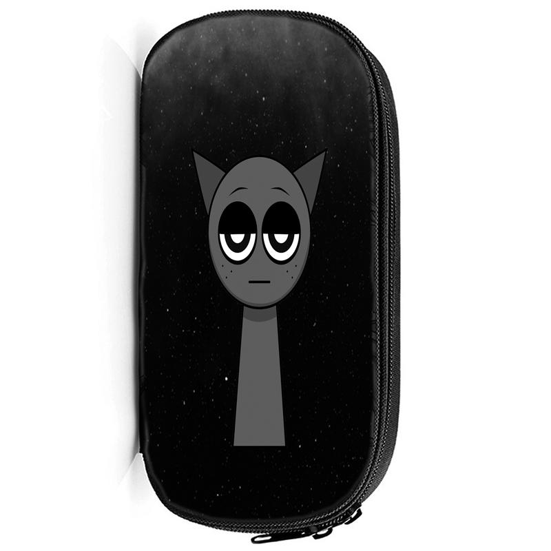 Сумка для хранения ручек Sprunki Incredibox Пенал для детей Многофункциональные косметические принадлежности для учебы Простые канцелярские принадлежности для мальчиков и девочек