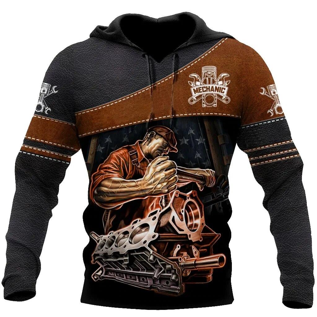 3D-печатный механический узор, мужская толстовка с капюшоном, ужасный череп, модный повседневный пуловер, повседневная мода, свободная мужская одежда