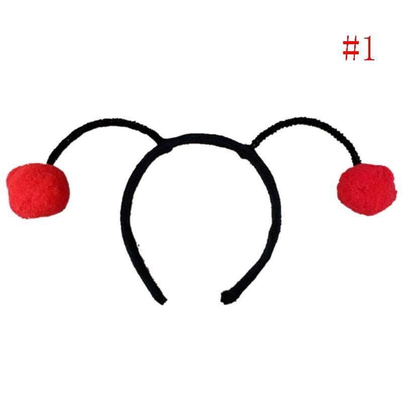 Детская повязка на голову в виде эльфа, божьей коровки, пчелы, пушистого помпона, обруч для волос, костюм для косплея, заколки для волос для девочек, корейские аксессуары, головные уборы