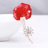 Blucome Beauty Red Flower Brooch Women’s Brooch for Coat Suit Bag Hijab Laple Pins New Year Gift