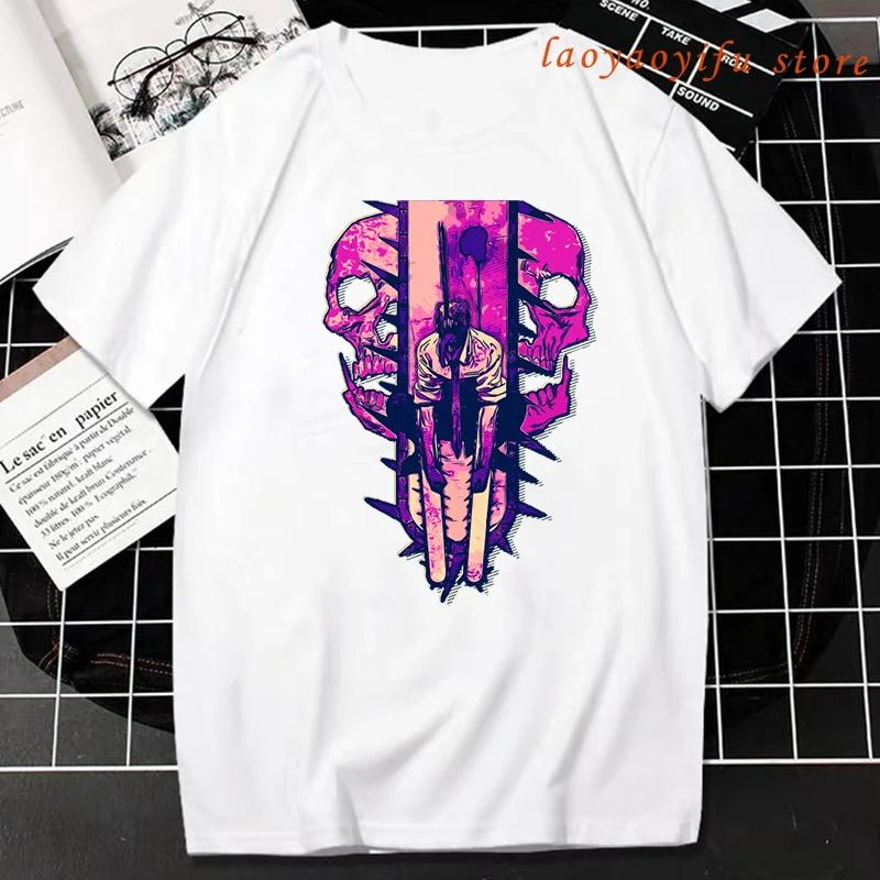 Chainsaw Unisex TShirt Unisex Women 100 Cotton Plus Size Daily Casual Japanese Anime Oversized Graphic ONeck Streetwear Unisex Tees
