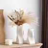 Скандинавская ваза для цветов Пластиковый горшок для растений Эстетичный Имитация керамического цветочного горшка Композиция из цветов Украшение Настольный декор Свадебный стол