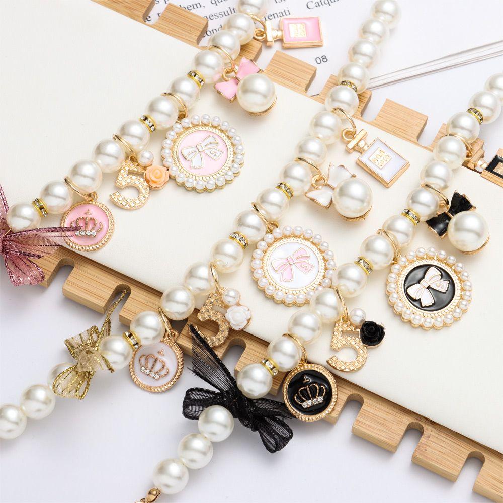 Cat Supplies Cat Jewelry Cute Collar Adjustable Bow Necklace Pet Pearl Collar Dog Cat Princess