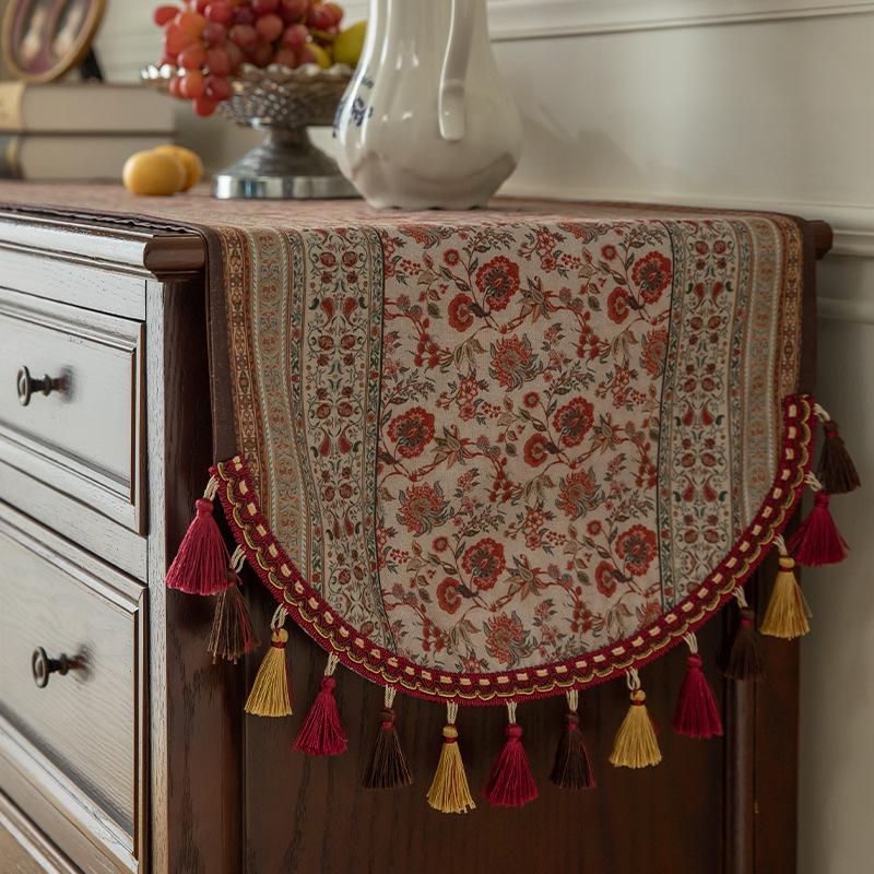 Luxury Embroidered Table Runner Modern European Jacquard Table Runnerbrocade Embroidered Table Decoration Retro European Style