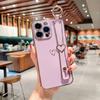 Гальваника Любовь Подходит для iPhone17promax Полый Браслет-ремешок на запястье с Любовью Apple 16 Держатель Защитная Крышка 15 Мягкий