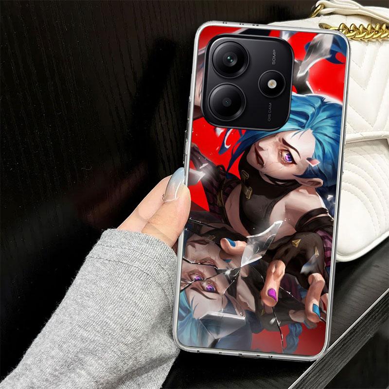 Чехол с принтом Аркейн Джинкс для телефона Xiaomi Redmi Note 14 13 12 11 Pro Plus Чехол 14S 12S 11S 11E 11T 10S 10 9S 9 Силиконовый Funda
