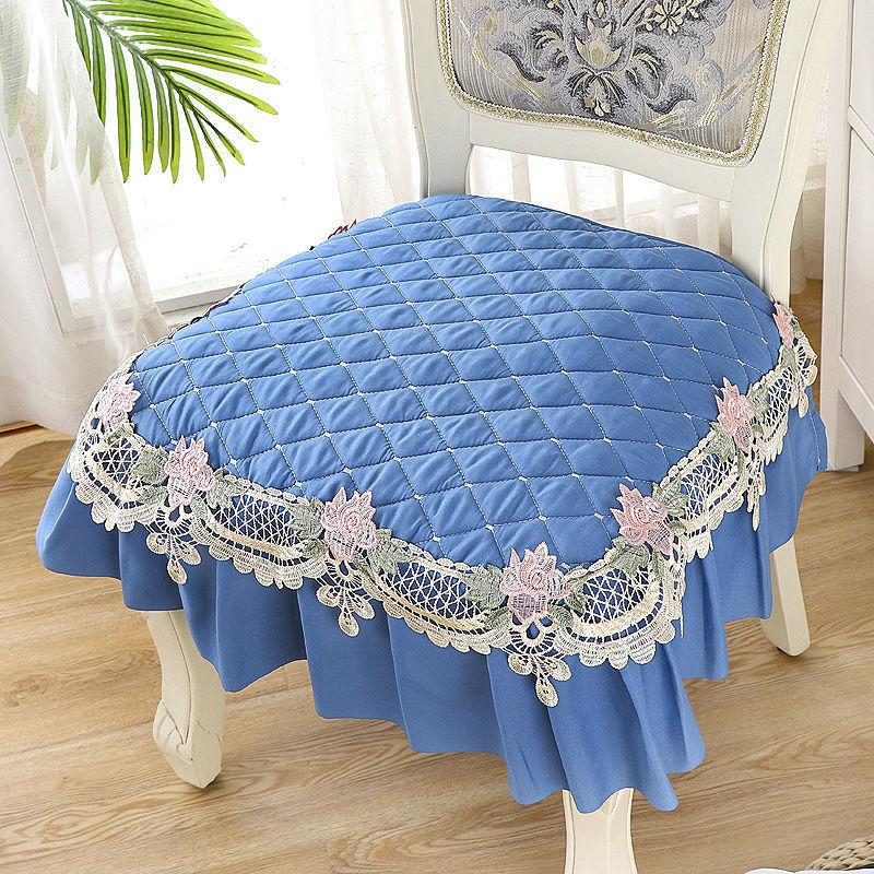 Универсальный нескользящий коврик для стула для столовой, простое однотонное кружево, мягкие накладки на табуреты, полиэстер, можно стирать в стиральной машине, можно стирать, повседневный стиль, всесезонный