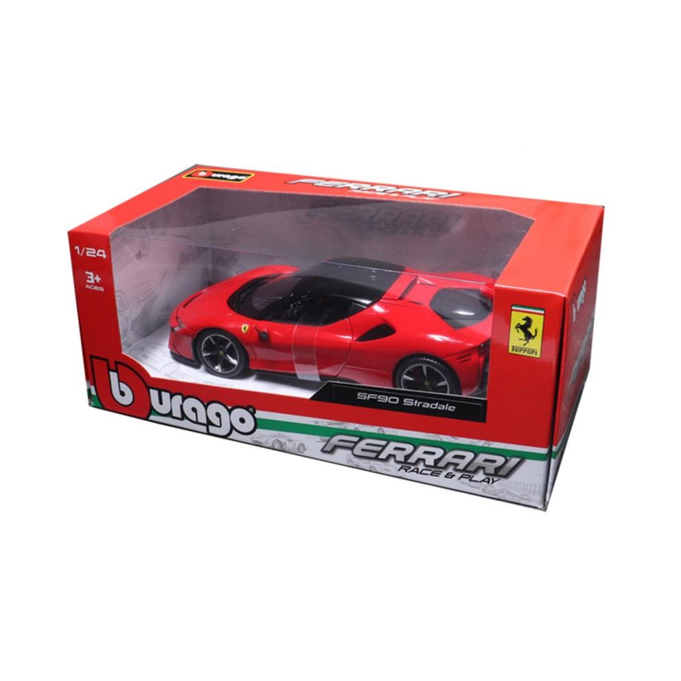 Ббураго 1:Модель автомобиля Ferrari SF90 Stradale, масштаб 1:24, красная