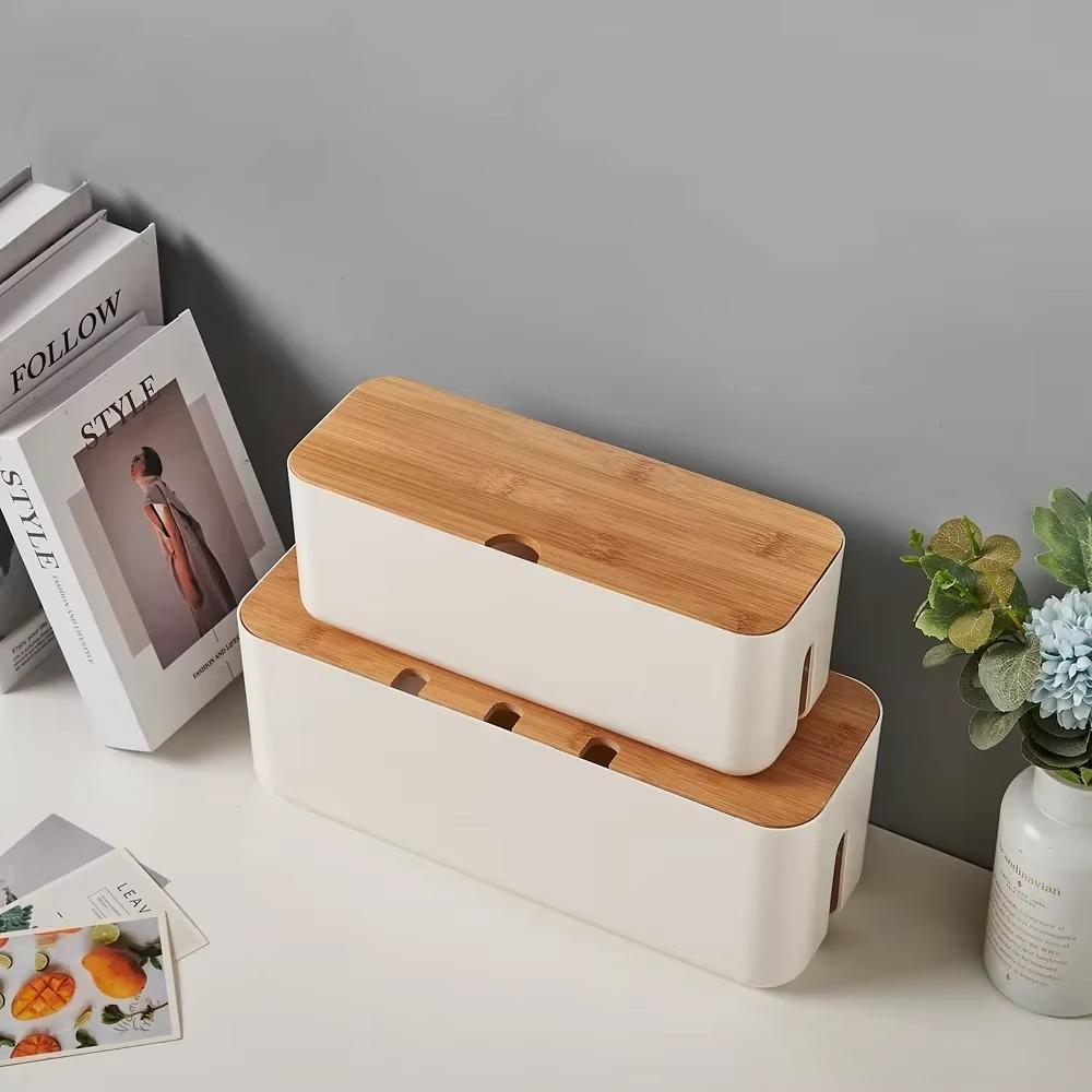Plastic Wire Junction Board Hide Wires Desk Cable Computer Organizer Box Durable Storage Box