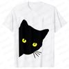 Funny Black Cat Men T-shirt Summer Harajuku Fashion Male Breathable Aesthetic Oversized Clothing Ulzzang Tees Graphic Y2k Tops