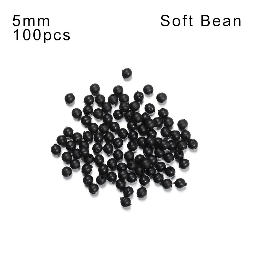 Hot Sea Stoppers Plastic Black Soft and Hard Bean Fishing Floats Beads Round