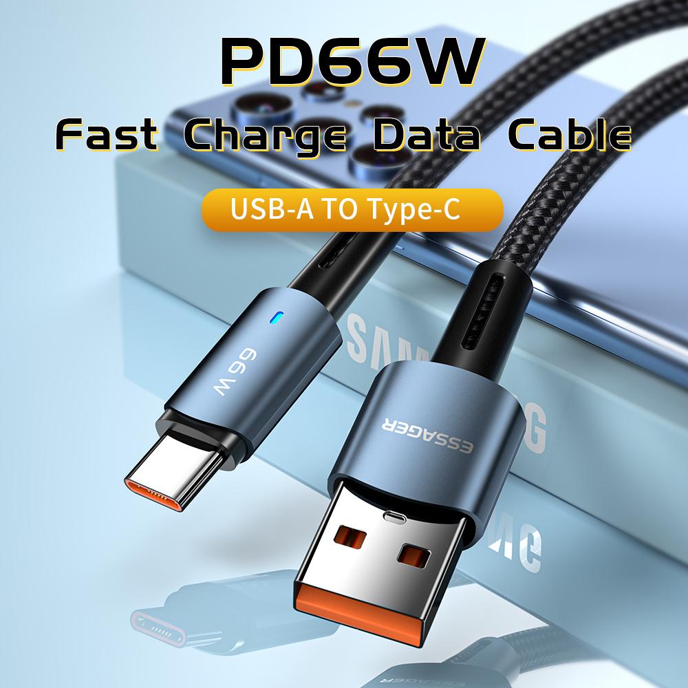 Essager Кабель USB Type C PD66W Кабель для быстрой зарядки Кабель для передачи данных мобильного телефона для Samsung Huawei Xiaomi Mi Redmi Сотовый телефон USB-провод