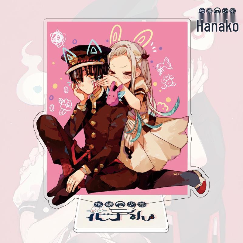 Двусторонняя акриловая фигурка-подставка Jibaku Shonen Hanako-kun Юги и Нэнэ