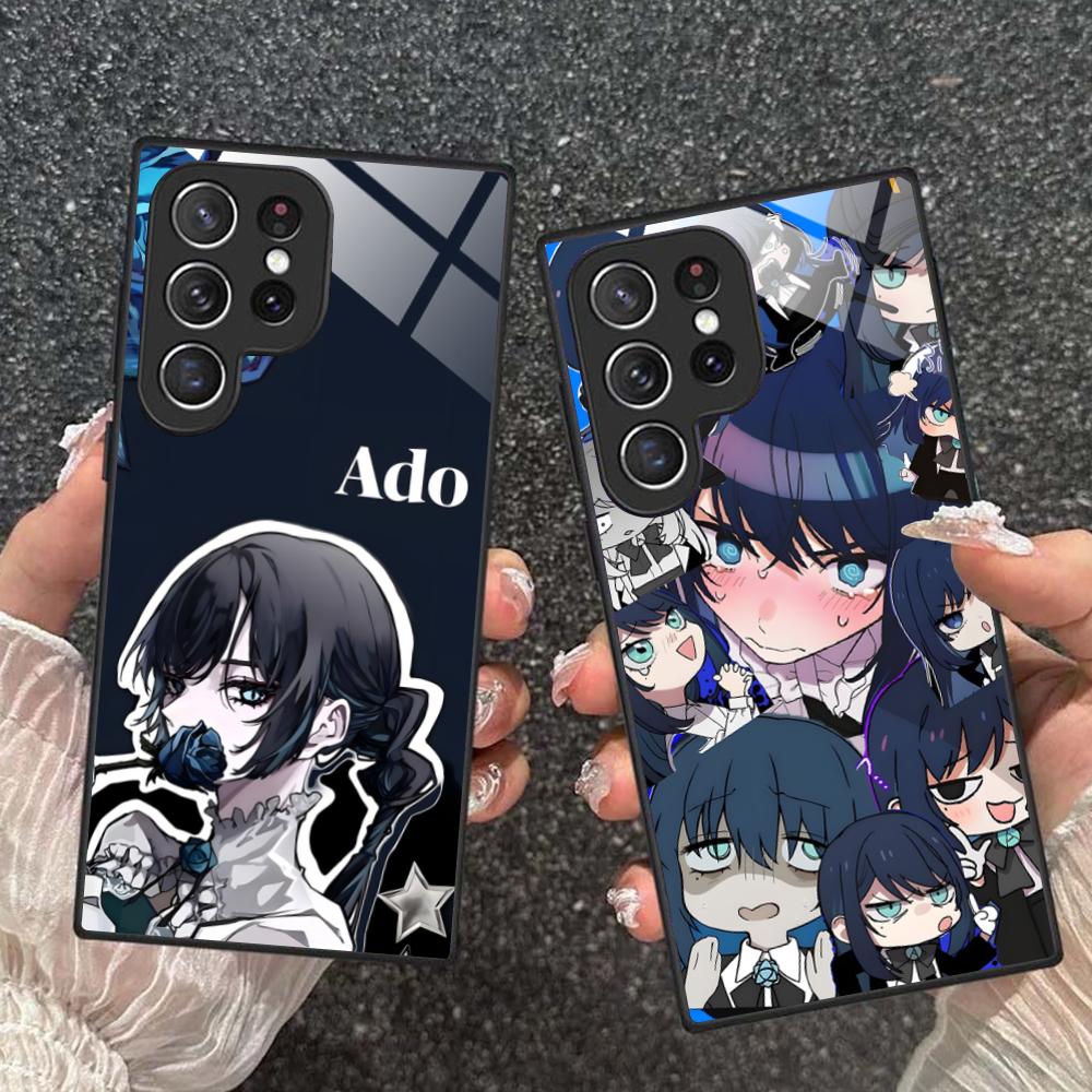 Аниме чехол Ado Rose для мобильного телефона Samsung Galaxy S26 S25 S24 S23 S22 S21 S20 Note20 Plus FE Ultra Стеклянный Цветной Чехол Чехол
