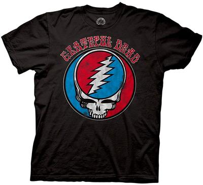 Легкая футболка унисекс с надписью Ripple Junction Grateful Dead Distressed Steal Your Face с текстом в стиле хиппи