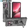 KEYSION Противоударный бронированный чехол для VIVO V60 Мягкий силикон+ПК Вертикальная металлическая подставка-кольцо для телефона Задняя крышка для VIVO V60 5G
