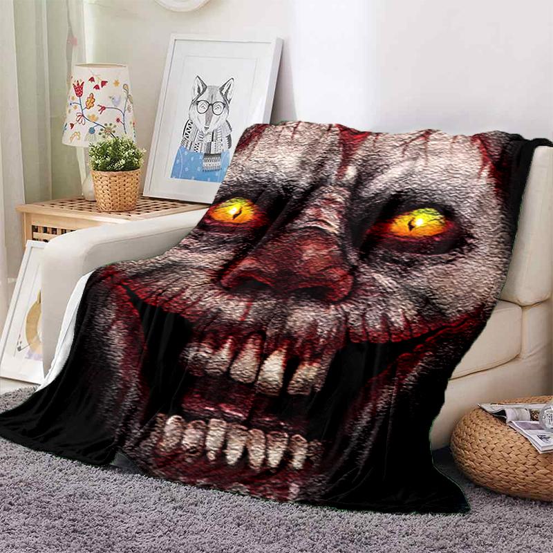 1PC Horror movie theme blanket, all-season lightweight home office outdoor nap multifunctional blanket, Halloween gifts