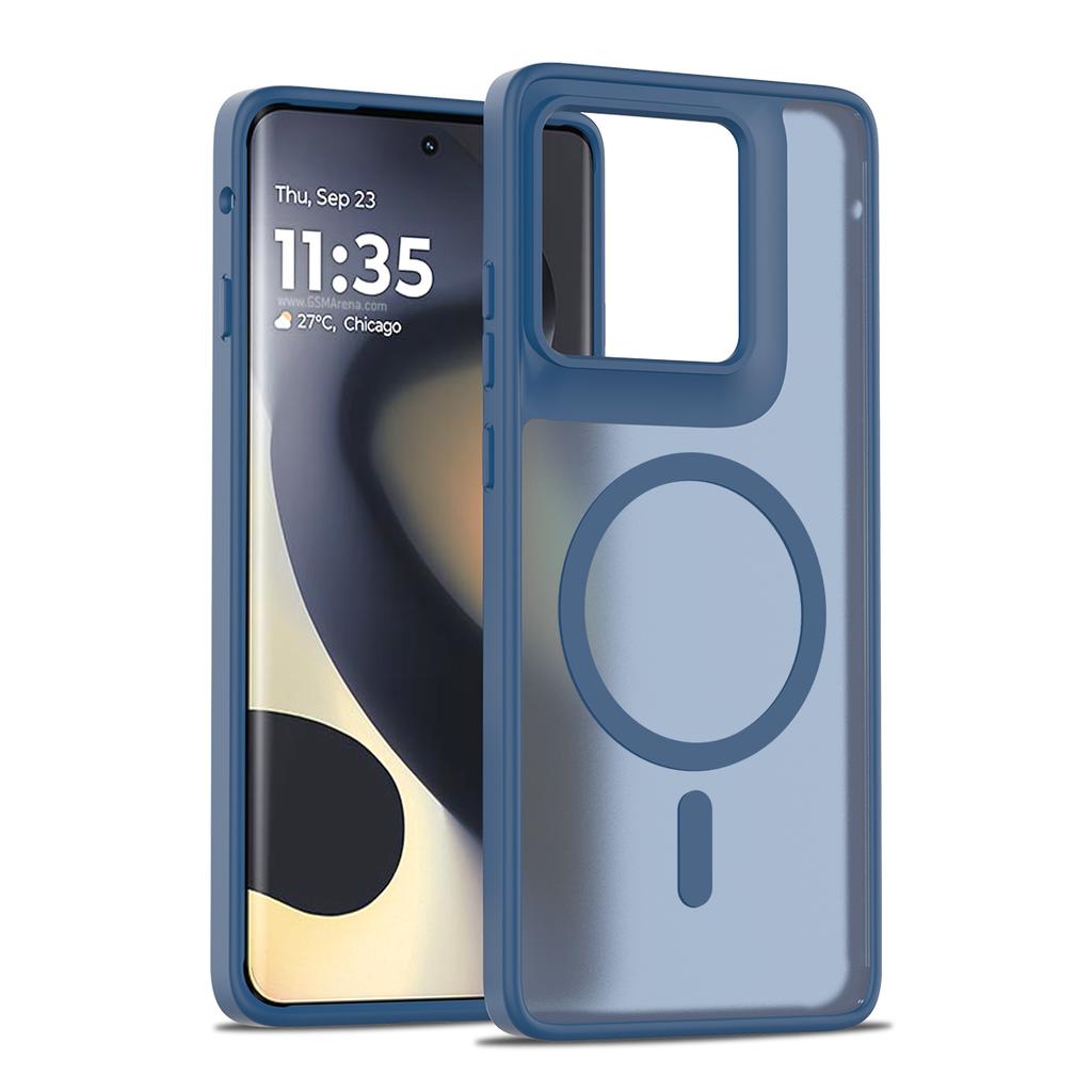 Магнитный чехол для телефона с ощущением кожи для Motorola Edge 2025 Gen 6 5G Magsafe Беспроводная зарядка ТПУ Рамка Жесткая Пластиковая Задняя Крышка Fundas
