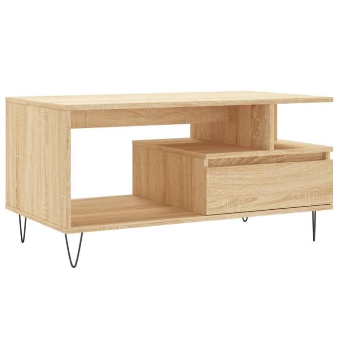 VidaXL Coffee Table Sonoma Oak 90x49x45 Cm Engineered Wood 831023