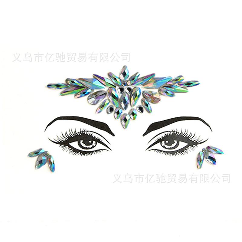 Наклейка для лица Наклейка для макияжа Наклейка для бровей Наклейка для сценического представления Украшение для лица Стразы Наклейка для татуировки