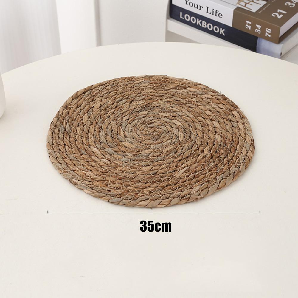 Defined Deco Woven Placemats Set of 1-4 Round Rattan Placemats Natural Hand Hyacinth Placemats for Dining Table,Home,Wedding