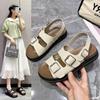 Summer New Casual Fashion Thick Soled Belt Buckle Soft Soled Sandals