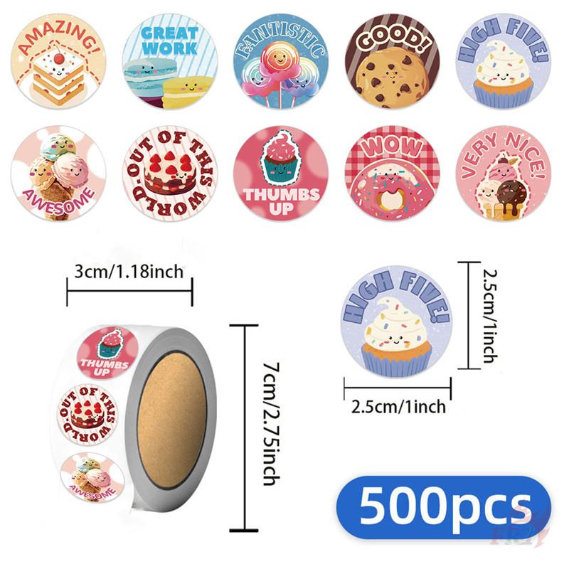 500 шт./рулон Поощрение учителя. Сладкие десерты Детские награды Наклейки - DIY Скрапбукинг Декор Альбом Запечатывание Этикетки Наклейки