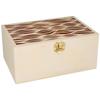 Wooden Tea Box - Boho - Small Waves - 9.5 X 21 X 14.2 Cm - 6 Compartments
