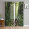 Тропический лес джунгли тюлевые шторы для гостиной украшения современные шифоновые прозрачные вуали кухонные шторы