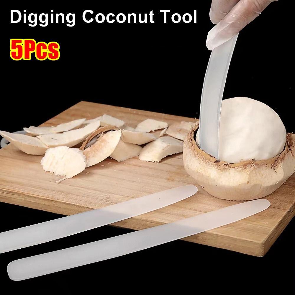 5Pcs Long Handle Digging Coconut Tool Plastic Kitchen Gadget New Coconut Opener Extractor