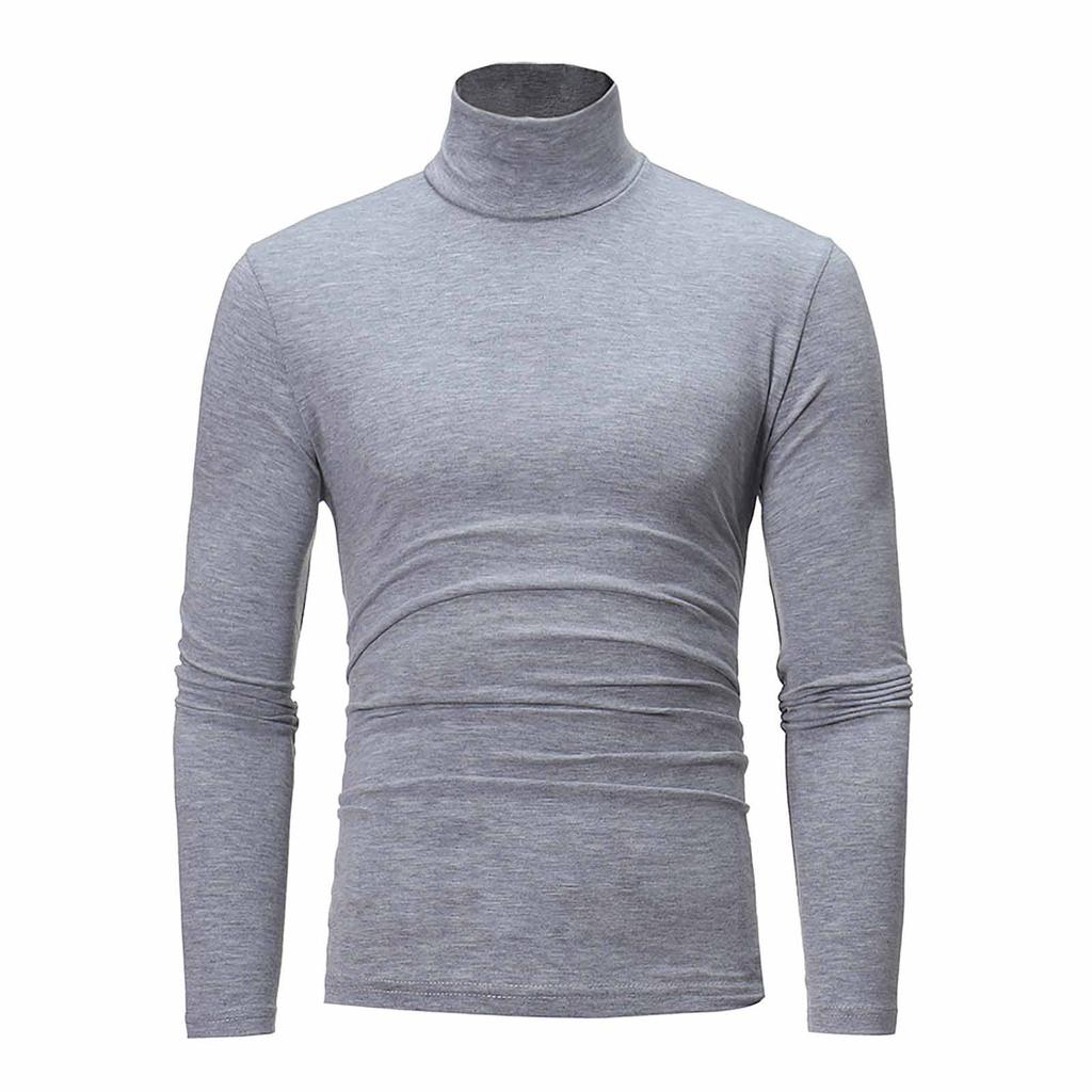 Men's Autumn Winter Turtleneck Long Sleeve Slim Pullover Sweater Blouse Top