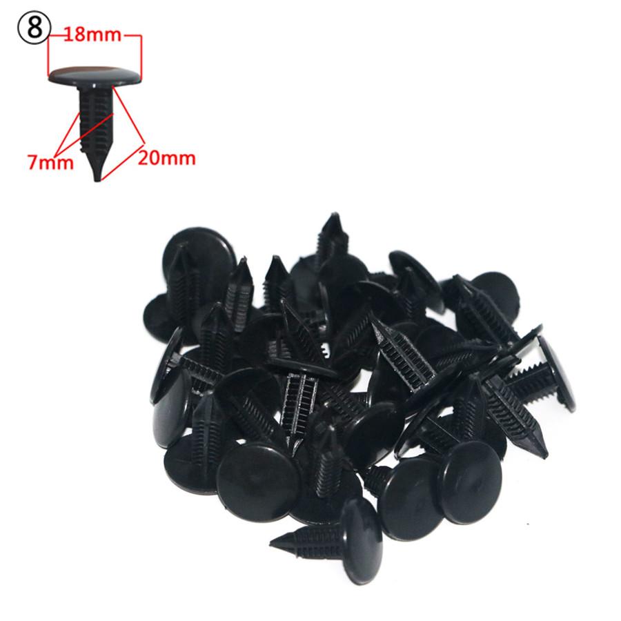 100 шт. смешанные автомобильные клипсы, пистоны для крыла и двери, нажимные клипсы, подкладка для автомобилей, зазубрины, пистоны, автомобильные крепежные элементы, аксессуары