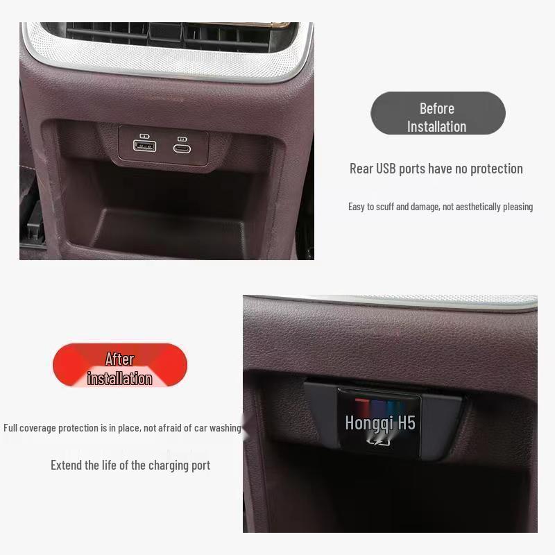 Hongqi H5 Rear Seat USB Port Dustproof Decorative Cover (2023-2025)