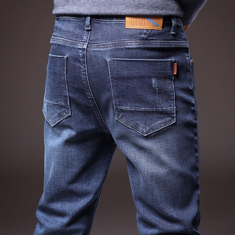 Men’s Slim Straight Elastic Jeans - Korean Style, Versatile for Spring & Autumn
