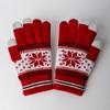 Autumn and Winter Touch Screen Gloves Men's and Women's Fashion Snowflake Finger Split Fleece Thickened Knitted Warm Gloves