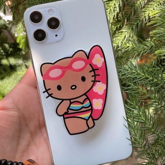 Loosfloss Hawaii Kitty Smart Talk Holder, популярный персонаж в Корее