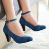 Elegant Women's High Heels Mary Jane Shoes Fashion Ankle Strap Nude Black Blue Heeled Party Wedding Office Shoes Female Spring