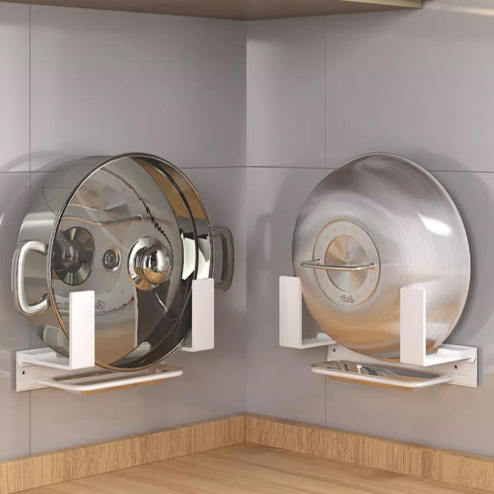 1 шт. Органайзер-подставка для крышек кастрюль, настенный, для крышек кастрюль с поддоном, для дверцы кухонного шкафа, для хранения противней, сковород, подносов