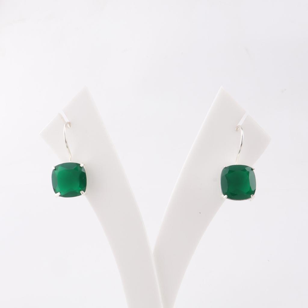 Зеленый Оникс Драгоценный Камень Серебро 925 пробы Ювелирные Изделия Ручной Работы Серьги 1" Для Подарка EE-172-15