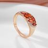 Кольцо Kinel Red Zircon Flower для женщин из розового золота, роскошные ювелирные изделия, свадебное праздничное кольцо, подарок